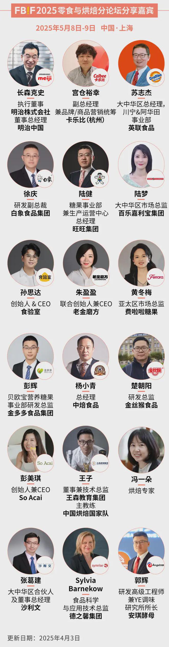 九游体育：明治、英联食品等企业确认分享！FBIF2025零食与烘焙论坛
