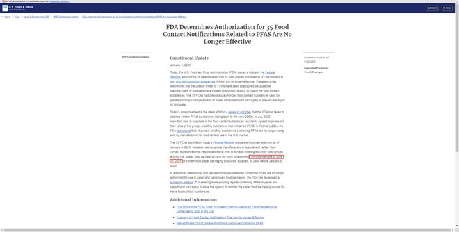 美国FDAPFAS禁令生效食品包装行业迎来合规关键期(图1)