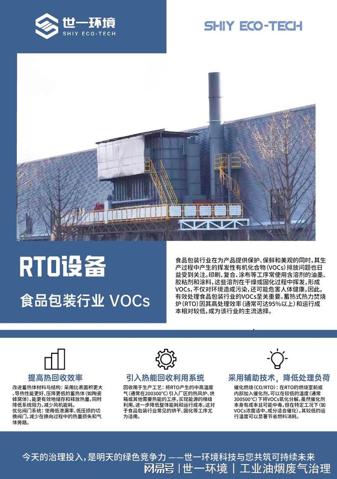 聚焦行业定制丨世一环境·食品包装行业VOCs治理：蓄热式焚烧炉RTO(图1)